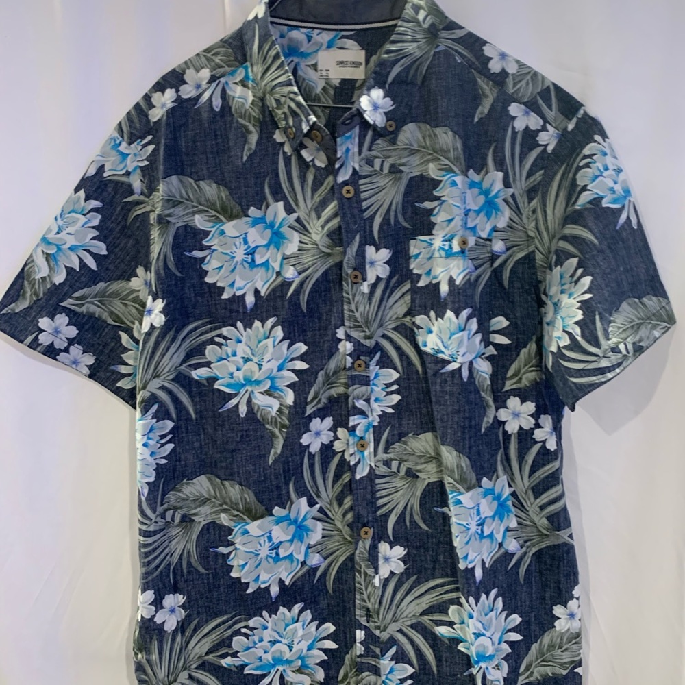 Men's Floral Blue Shirt